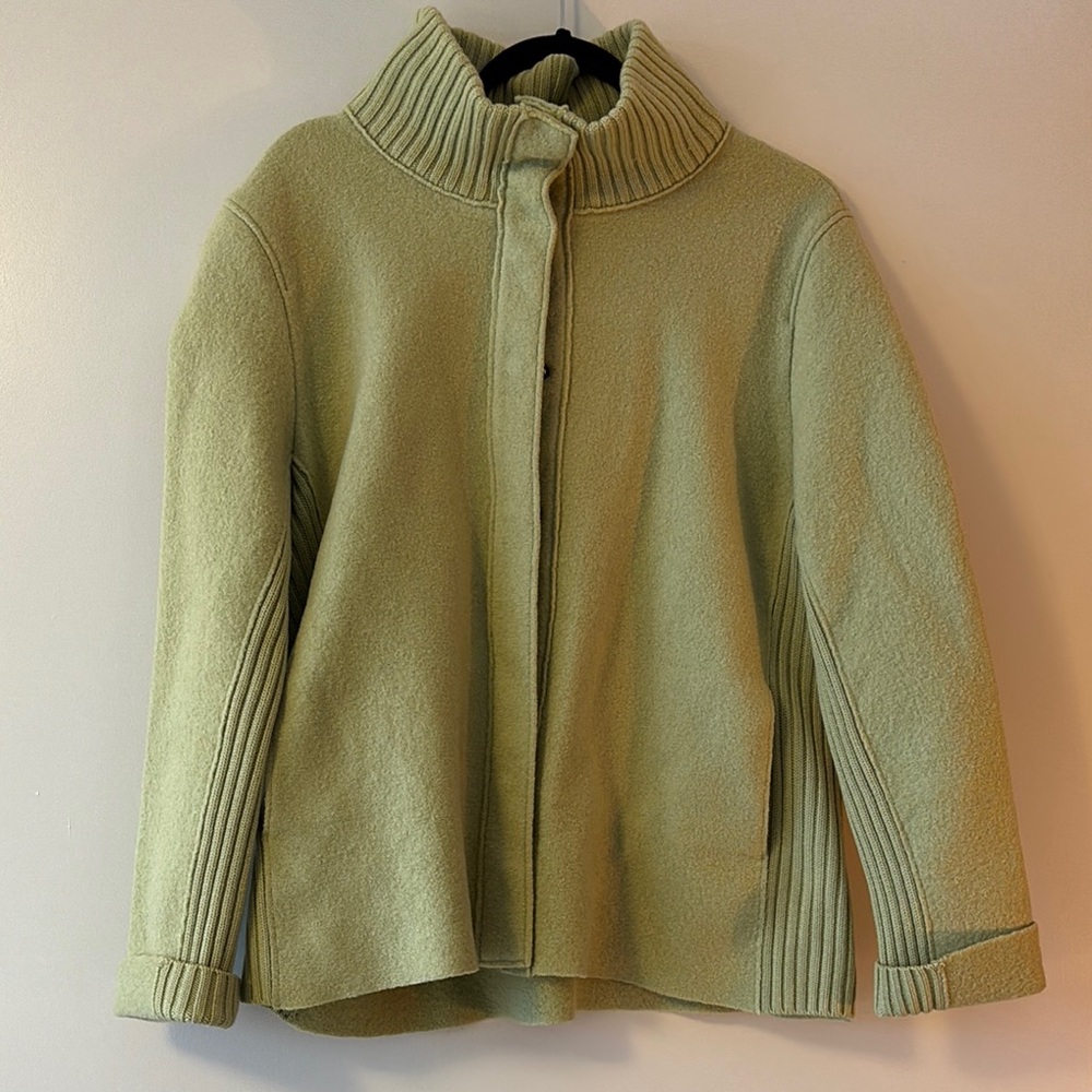 Cozy wool Green Knit Jacket